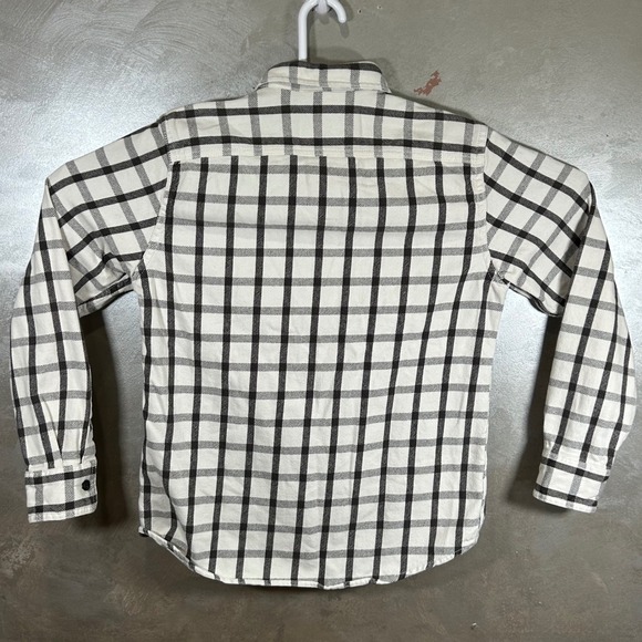American Eagle Outfitters Mens Medium White Black Grid Plaid Flannel Shirt M - Picture 8 of 8